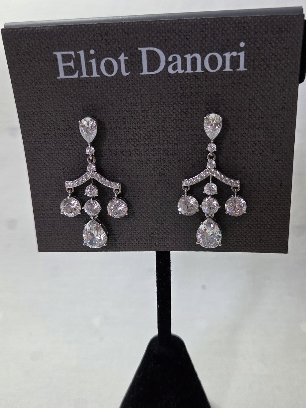 Eliot Danori Silver-Tone Clear Crystal Chandelier Earrings